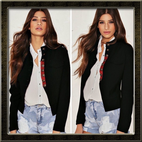 Nasty Gal Jackets & Blazers - Black Military Jacket
